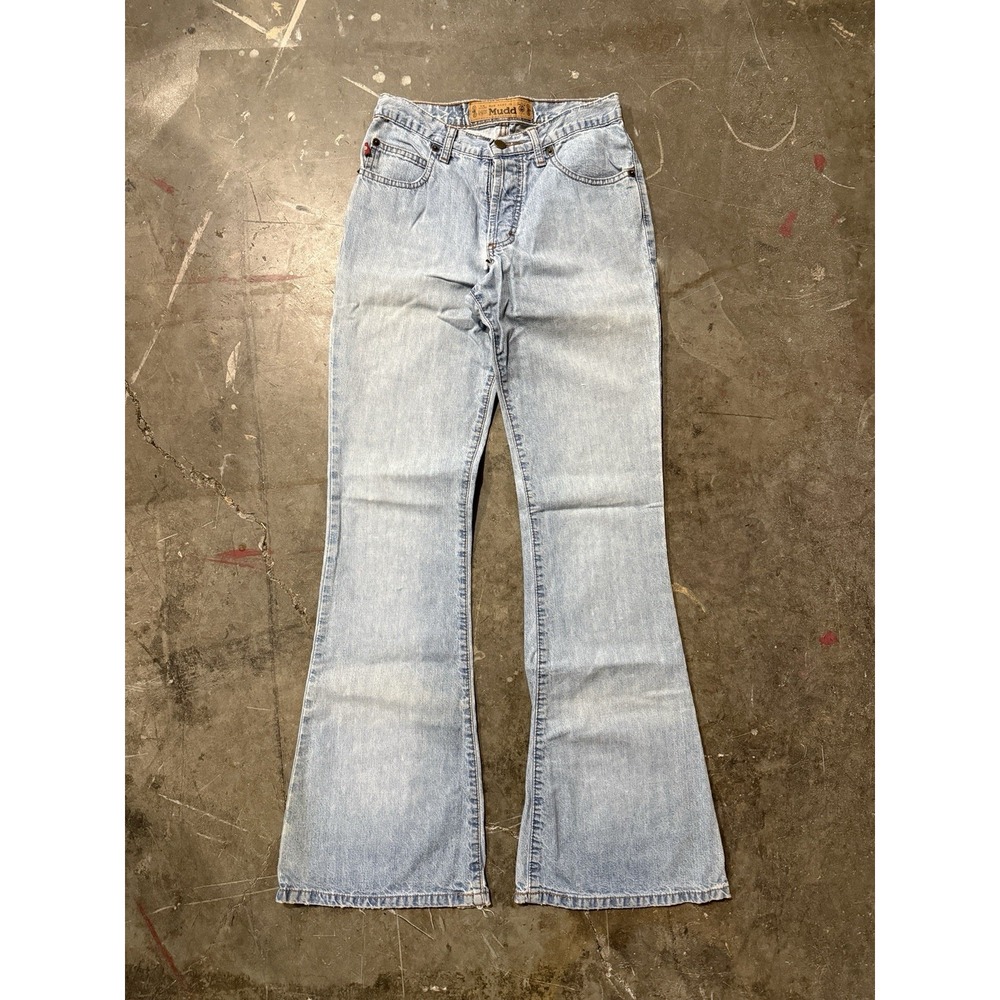 Y2K Vintage Mudd Cargo Low Rise Flare Jeans Pants Denim Size 3 Wide Leg